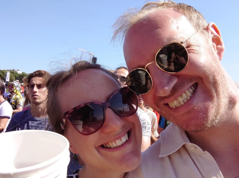 Picture of Sue and Ed at the Victorious festival